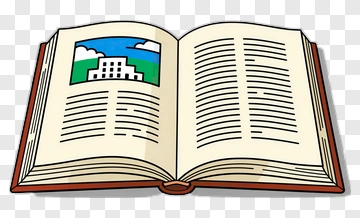 Open Book With Illustrated Page PNG
