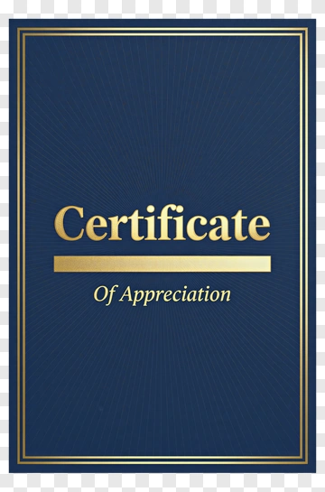 Certificate Of Appreciation PNG