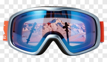 Ski Goggles With Mountain Reflection PNG