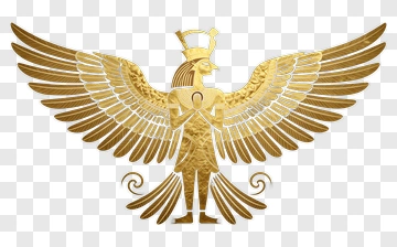 Golden Winged Goddess With Ankh Symbol PNG