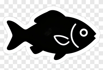 Cartoon Black Fish With Simple Features PNG