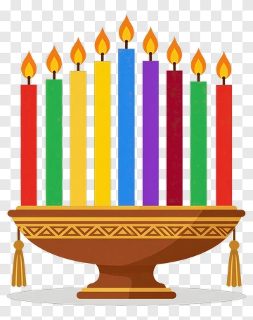 Colorful Menorah With Candles PNG