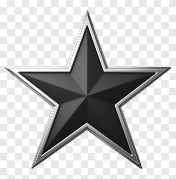 Black Star With Silver Outline PNG
