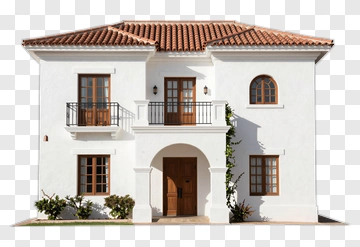 White Mediterranean Style House With Balcony PNG