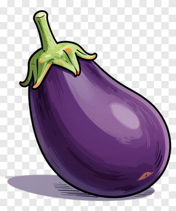 Cartoon Eggplant PNG