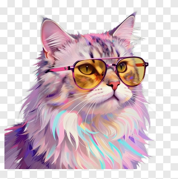Stylish Cat With Sunglasses PNG