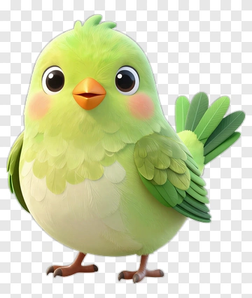 Cartoon Green Bird PNG