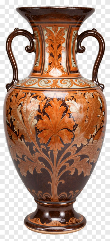 Decorative Ceramic Vase With Floral Design PNG