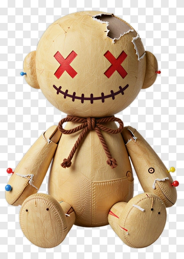 Voodoo Doll With Red X Eyes PNG
