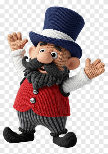 3D Gnome With A Top Hat PNG