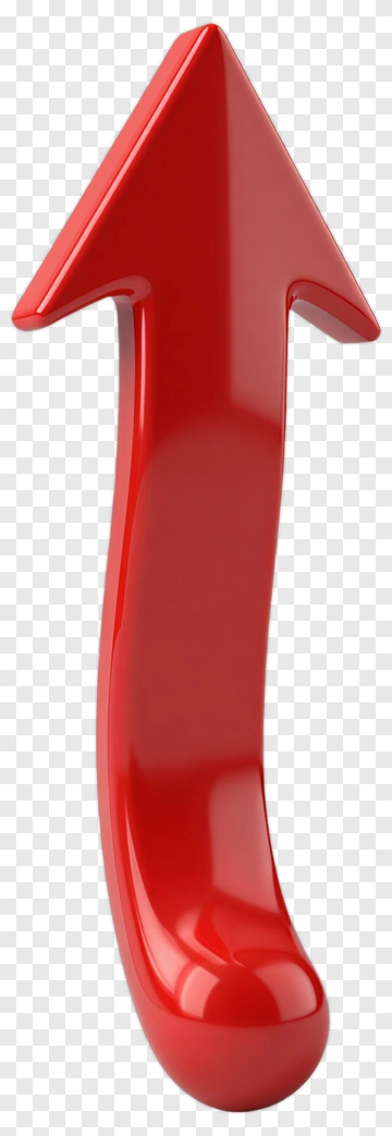 Red 3D Arrow Pointing Upward PNG