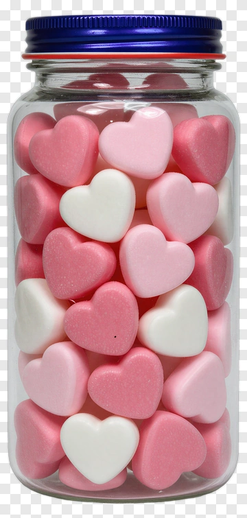 Jar Of Heart-Shaped Candy PNG