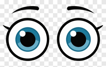 Cartoon Eyes With Blue Irises PNG
