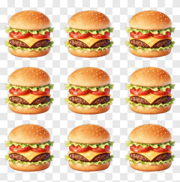 Colorful Hamburger Stack PNG