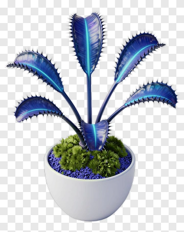 3D Colorful Plant In White Pot PNG