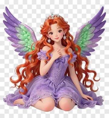 3D Fairy With Colorful Wings PNG