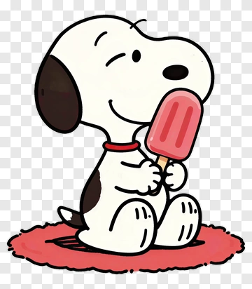 Cartoon Dog Enjoying A Popsicle PNG