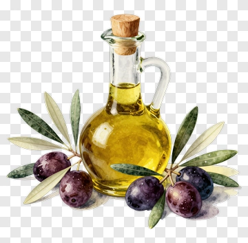 Olive Oil Bottle With Fresh Olives PNG