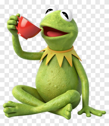 Cartoon Frog Holding A Red Cup PNG