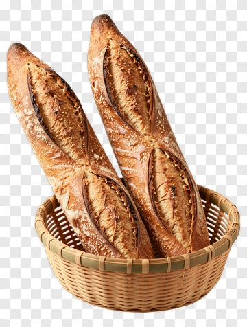 Basket Of Fresh Baguettes PNG