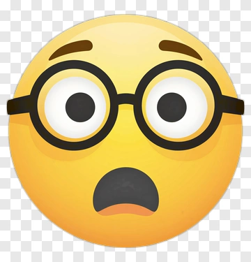 Surprised Emoji With Glasses PNG