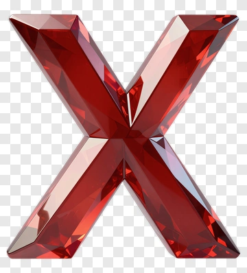 Red Gemstone X Shape PNG