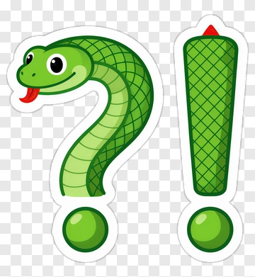Cartoon Snake Question Mark And Exclamation Point PNG