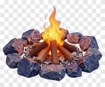 Campfire Surrounded By Rocks PNG