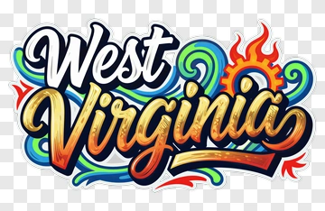 West Virginia Typography Design PNG