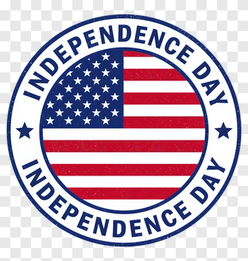 Independence Day Seal With American Flag PNG