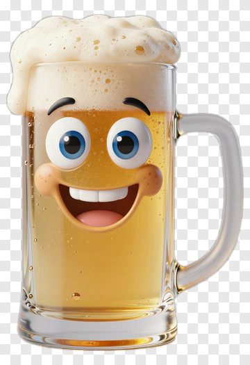 Cartoon Beer Mug With A Happy Face PNG