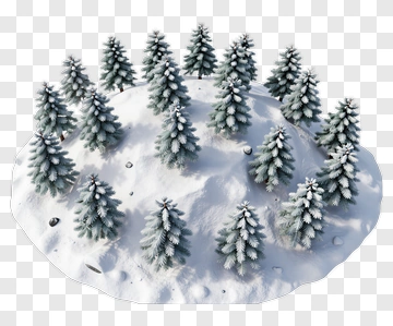 Snowy Forest With Evergreen Trees PNG