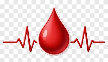 Red Blood Drop With Heartbeat Line PNG