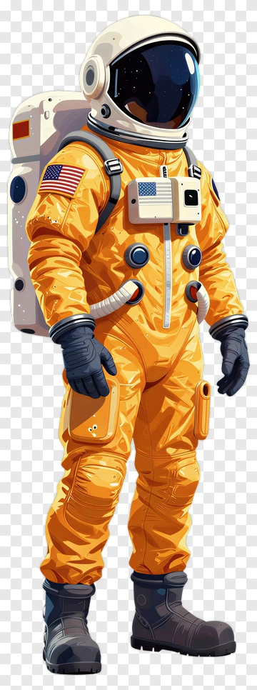 Astronaut In An Orange Space Suit PNG