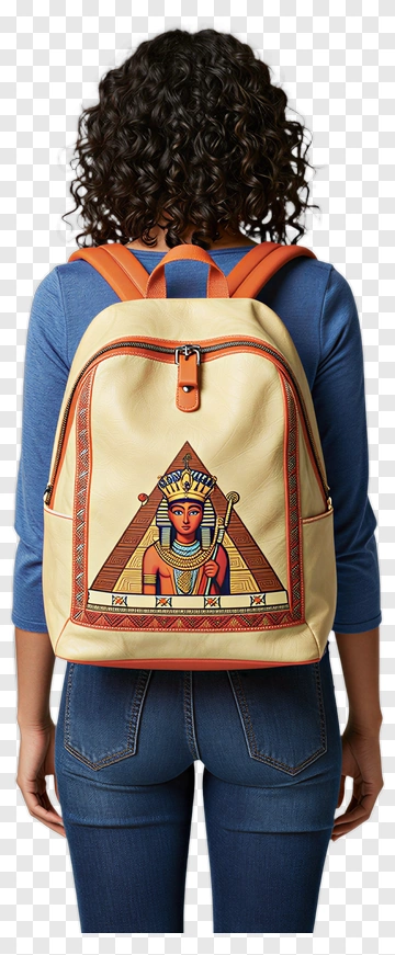 Backpack Featuring Ancient Egyptian Design PNG