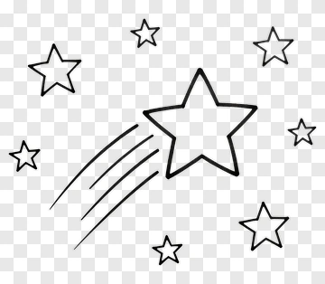 Shooting Star With Surrounding Stars PNG