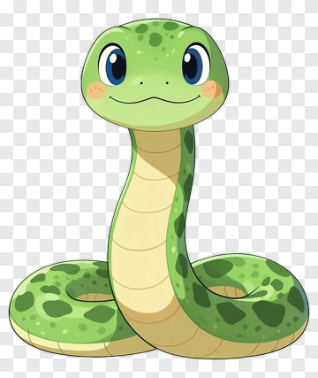 Cartoon Snake With Big Eyes PNG