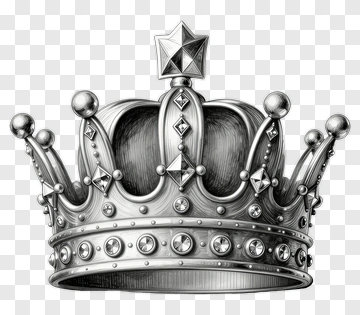 Silver Crown With Jewels PNG