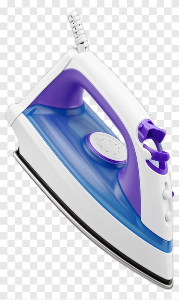 Iron With Purple And White Design PNG