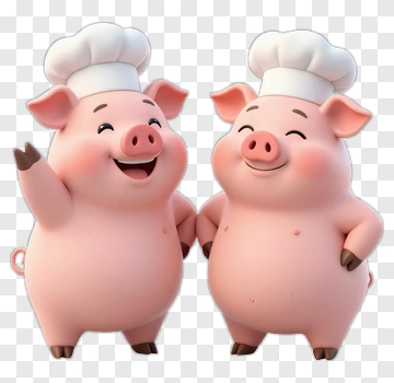 Cartoon Chef Pig Characters PNG