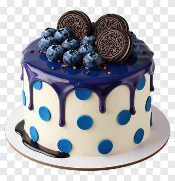 Blueberry And Oreo Cake With Dripping Icing PNG