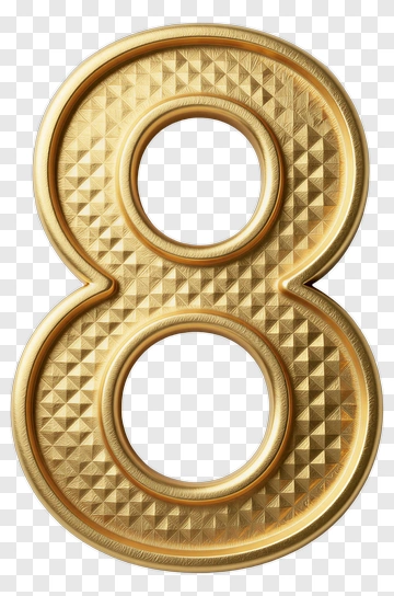Golden Number 8 PNG