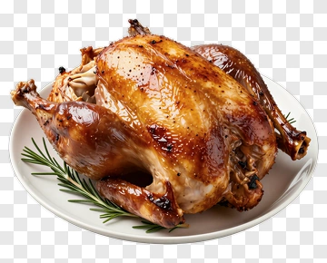 Roasted Chicken On A Plate PNG