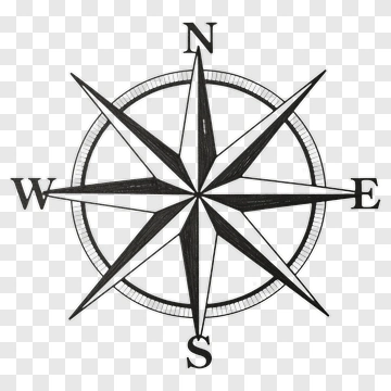 Compass Rose With Cardinal Directions PNG