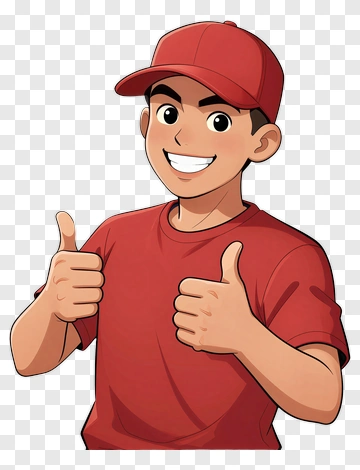 Cartoon Boy Giving A Thumbs Up PNG