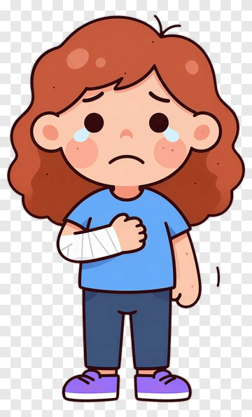 Sad Girl With A Hurt Arm PNG