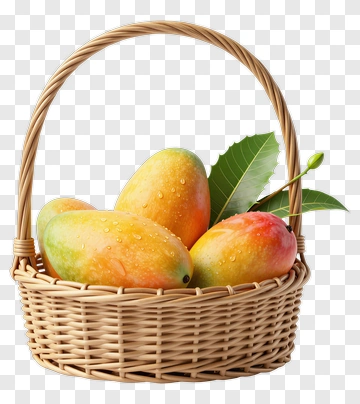 Basket Of Fresh Mangoes PNG