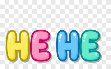 Colorful He He Text PNG