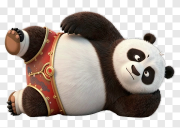 Cartoon Panda Lying Down PNG