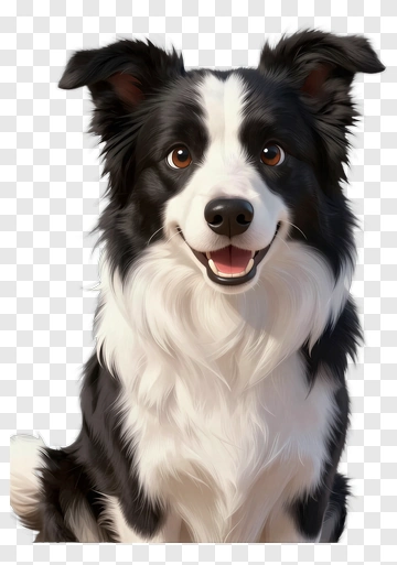 Smiling Border Collie Dog PNG